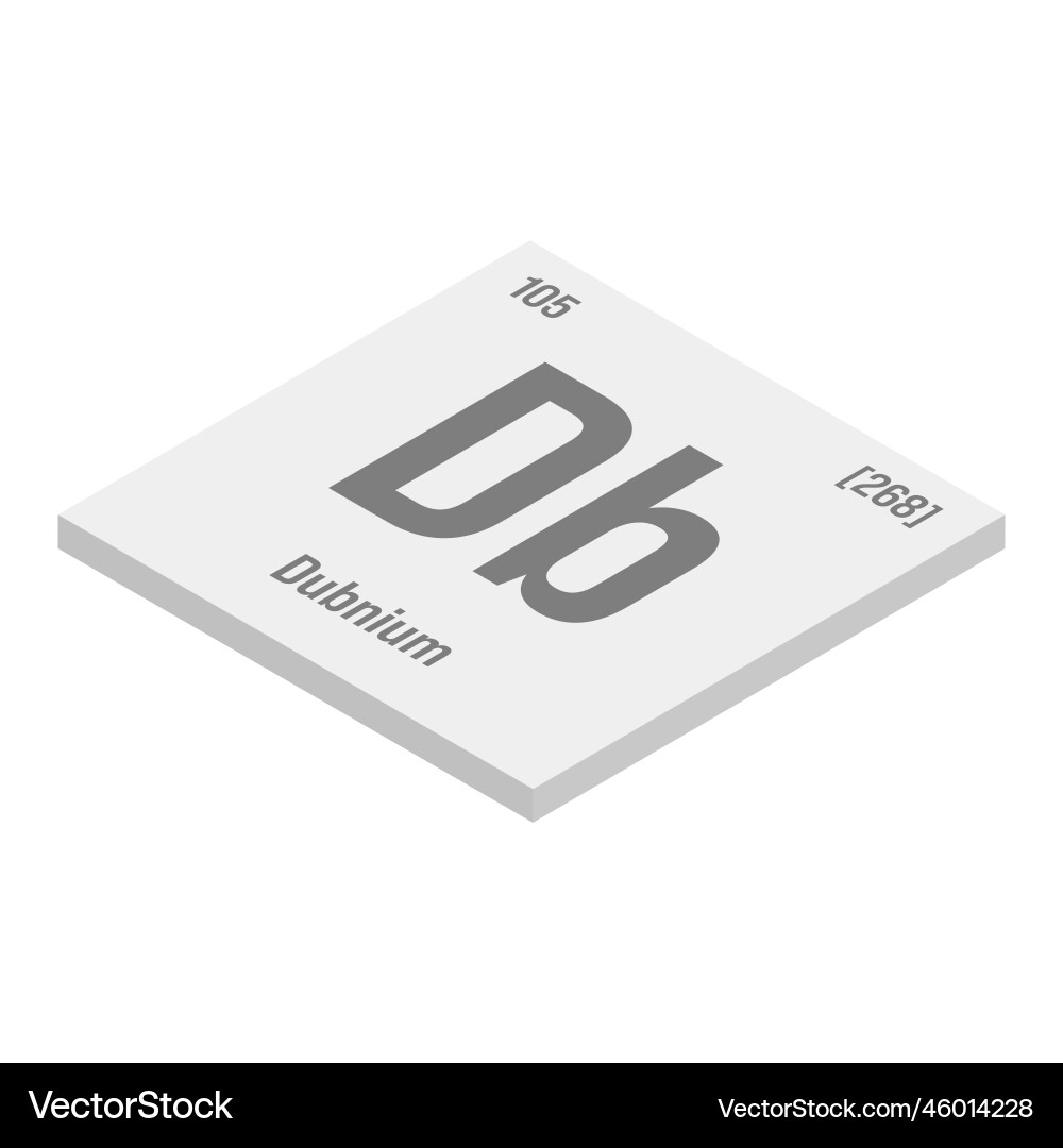 Dubnium db periodic table element Dubnium db periodic table element vector image