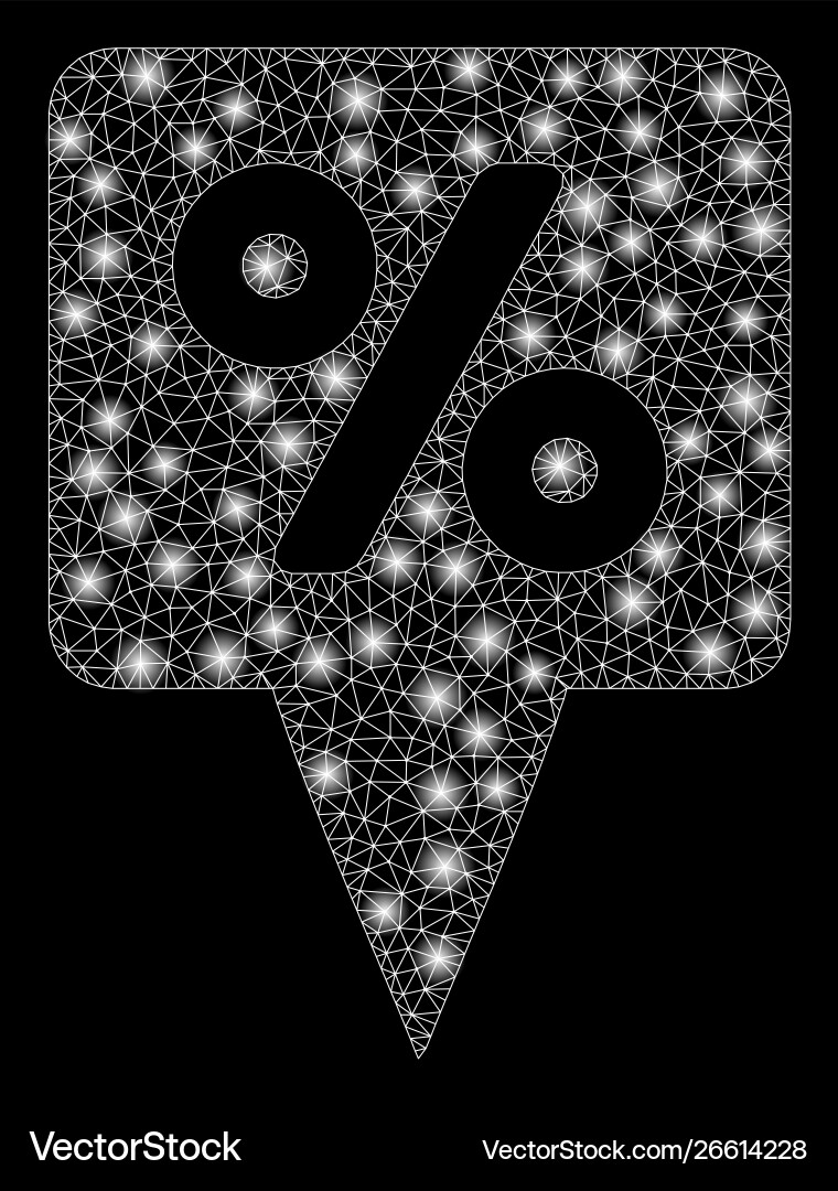 Flare mesh 2d percent map pointer with spots Flare mesh 2d percent map pointer with spots vector image
