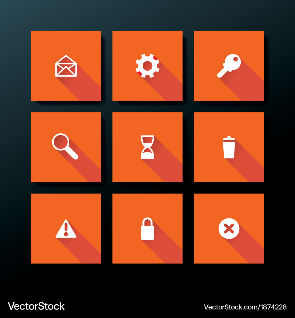 Flat web icon set vector image