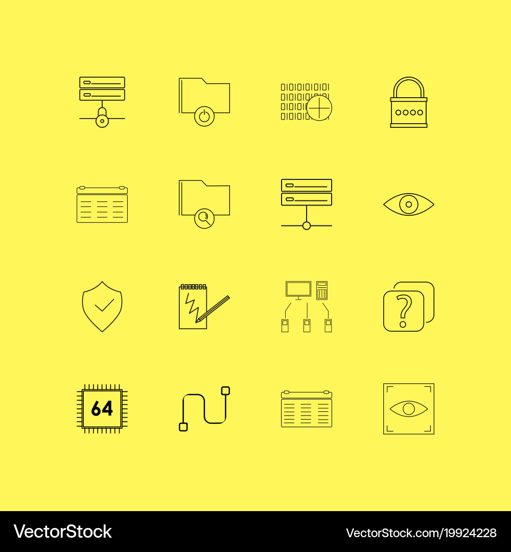 Internet technologies linear icon set simple vector image