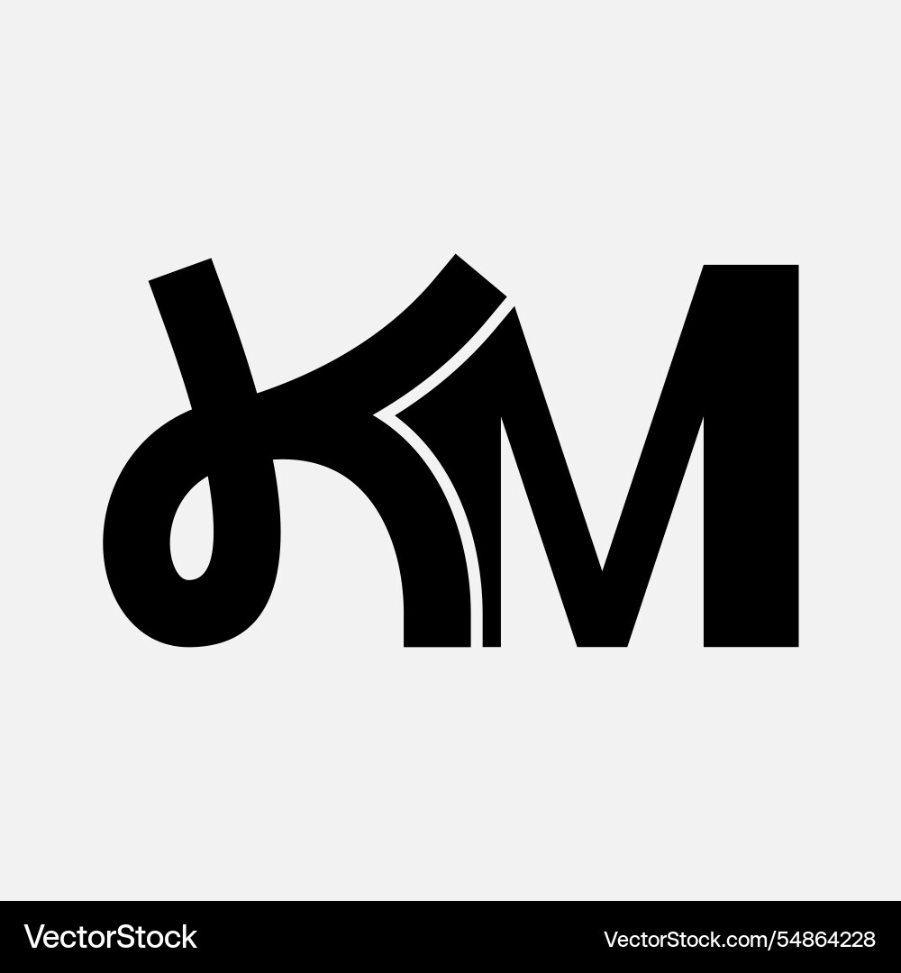 Km symbol initial letter design monogram abstract Km symbol initial letter design monogram abstract vector image