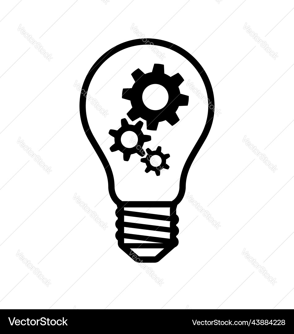 Light bulb globe with gears logo Light bulb globe with gears logo vector image