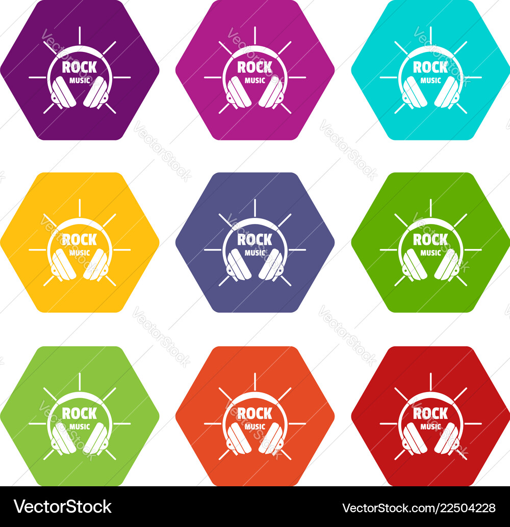 Modern rock music icons set 9 Modern rock music icons set 9 vector image