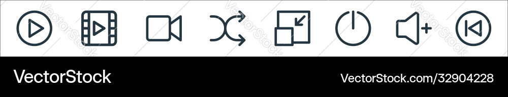 Multimedia line icons linear set quality Multimedia line icons linear set quality vector image