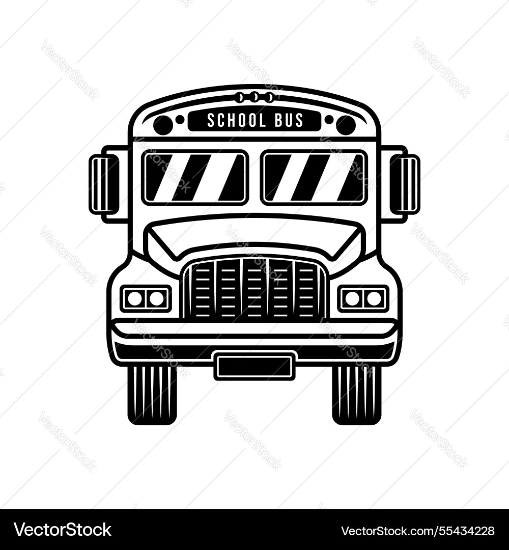 School bus front view object or icon School bus front view object or icon vector image