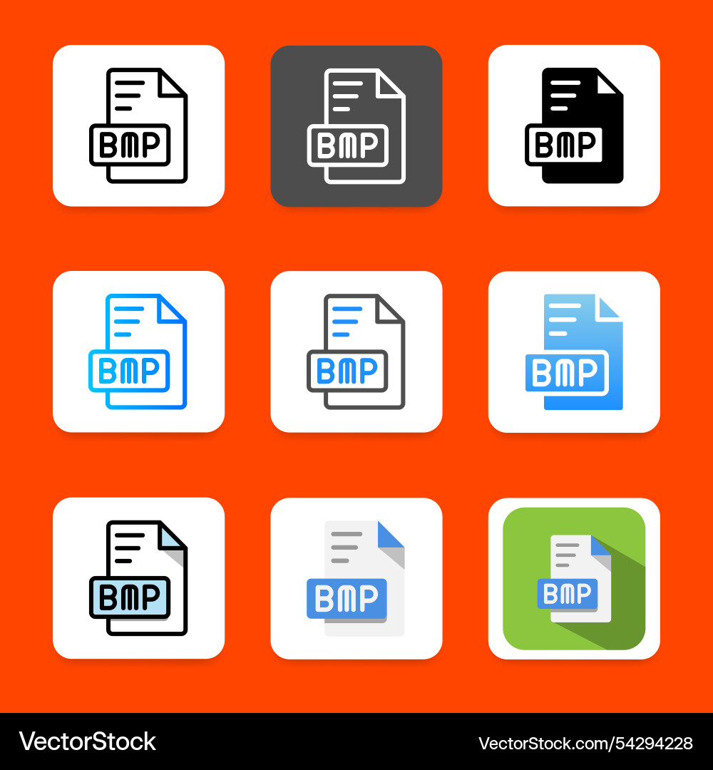 Set bmp file type design format icon can be used Set bmp file type design format icon can be used vector image