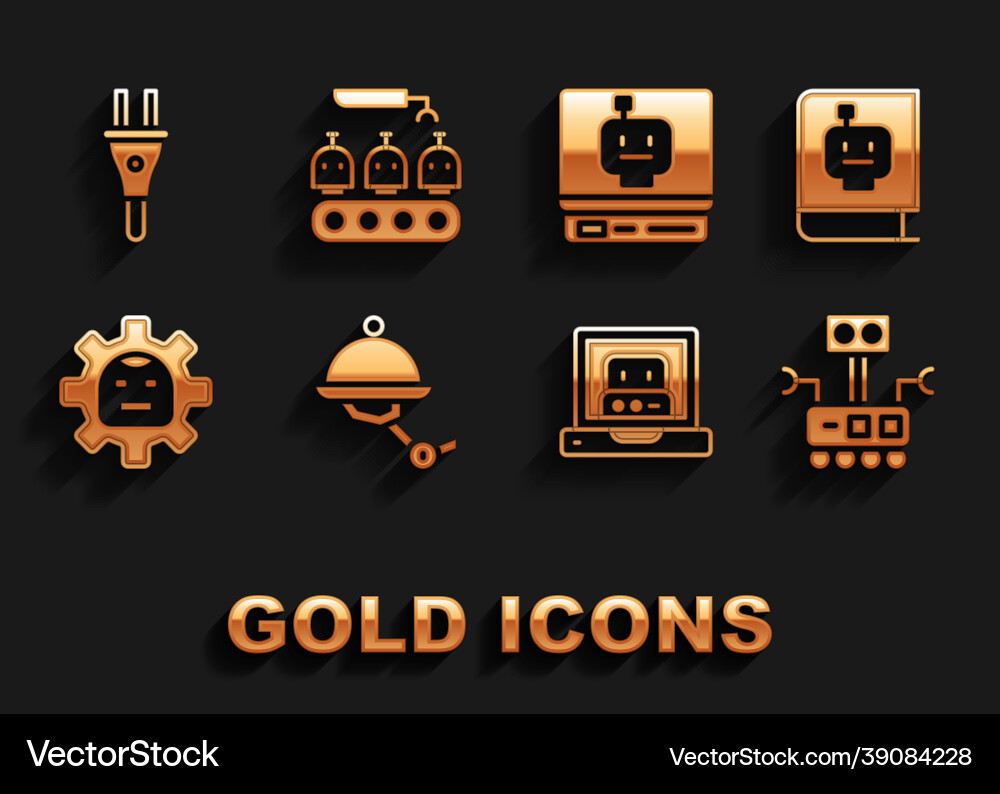 Set waiter robot user manual creating Set waiter robot user manual creating vector image