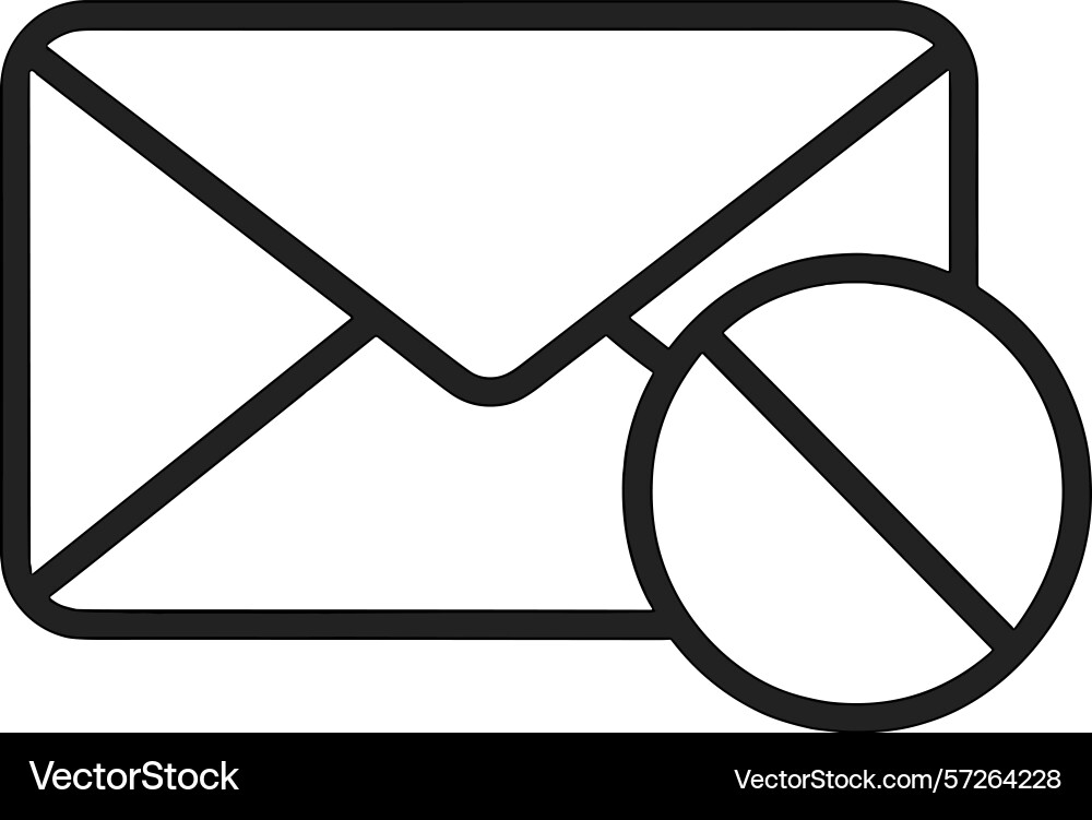 Simple icon representing a prohibited envelope Simple icon representing a prohibited envelope vector image