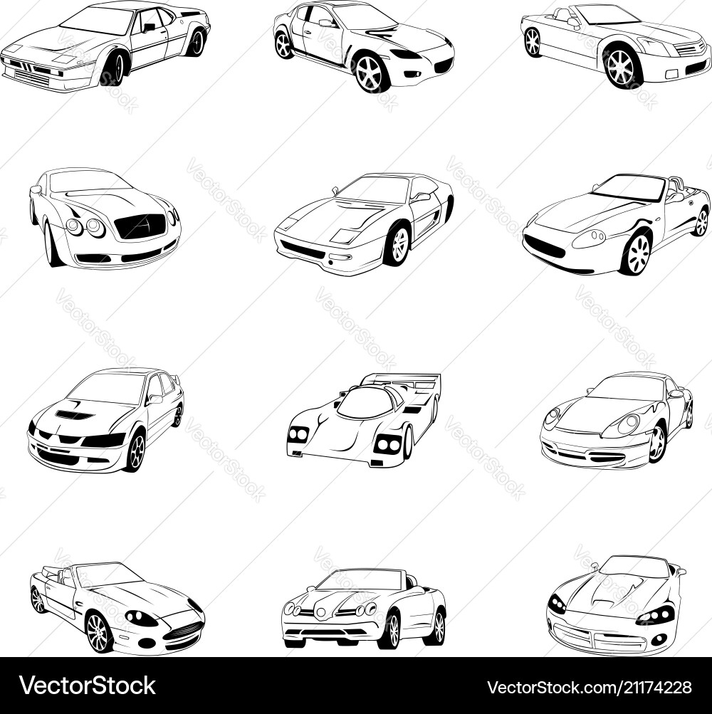 Sport alte schnelle Autos clipart Cartoon Sammlung Sport alte schnelle Autos clipart Cartoon Sammlung vektorbild