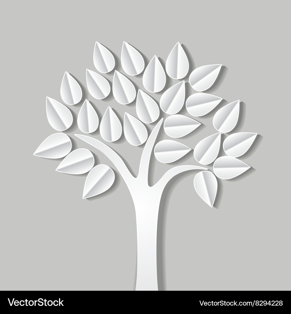 Tree made of paper Vector Image