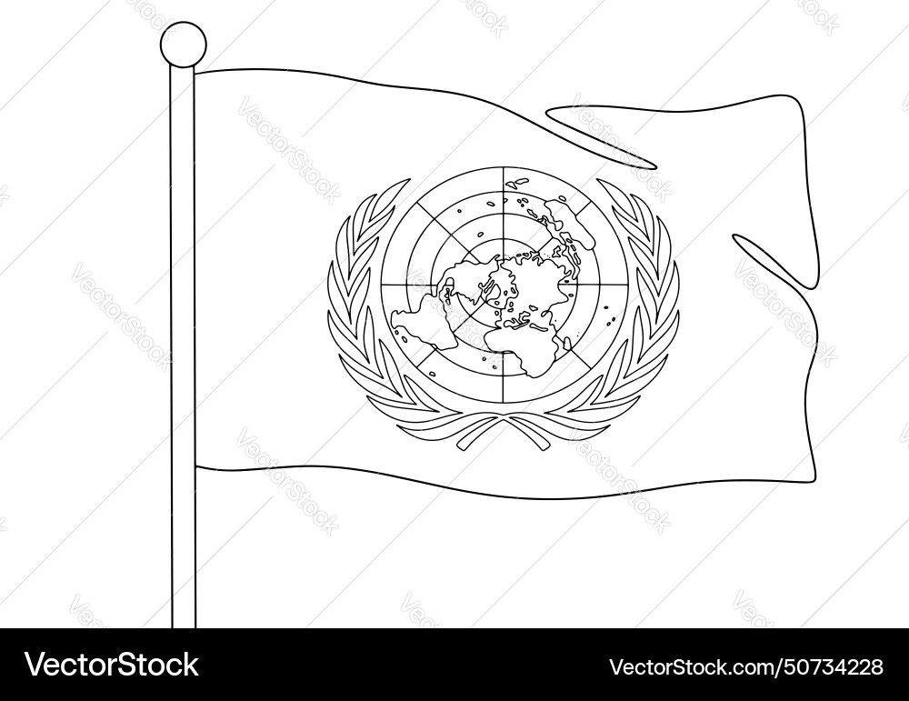 Un flag one line Un flag one line vector image