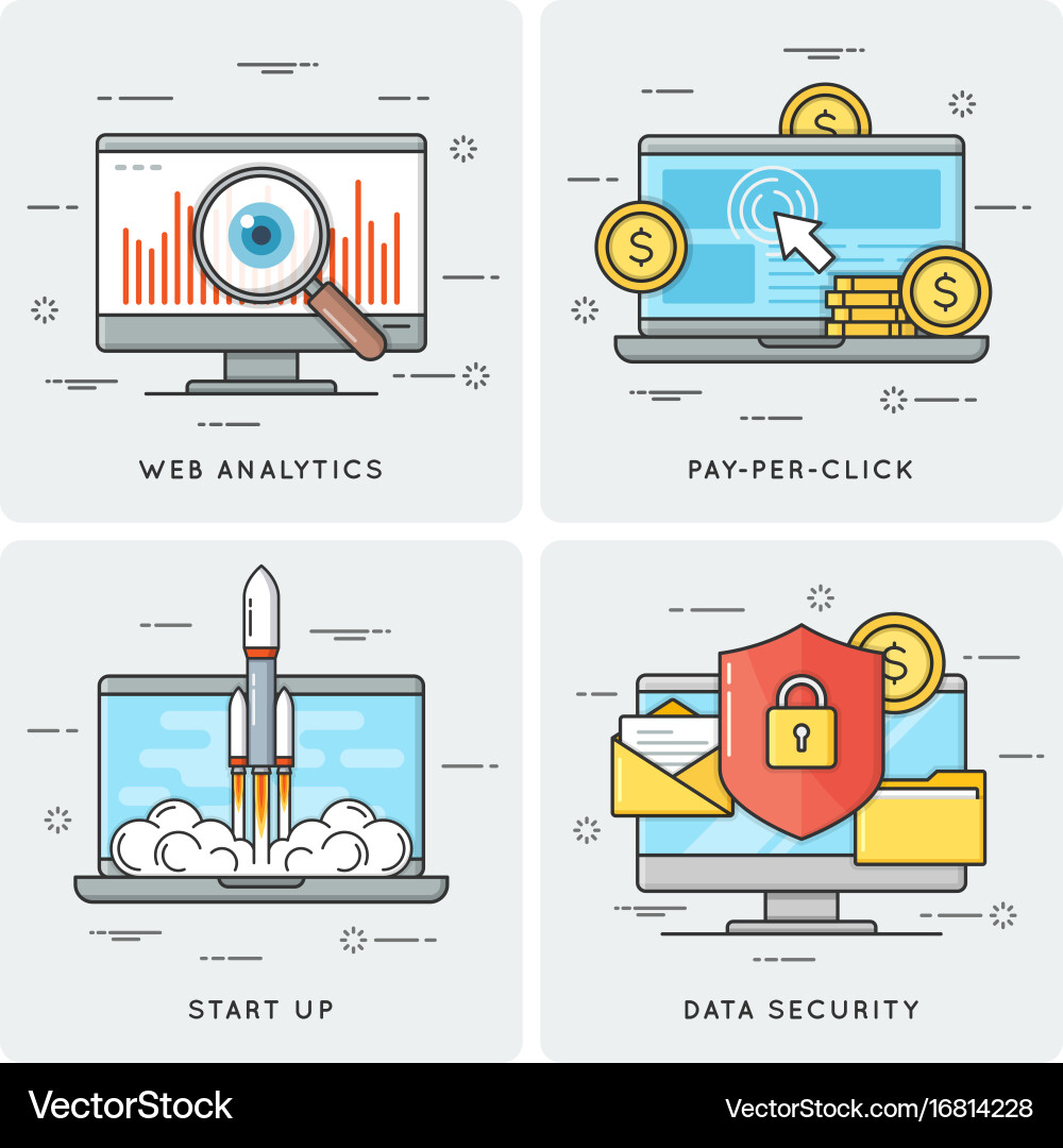Web Analytics Startup Data vector image