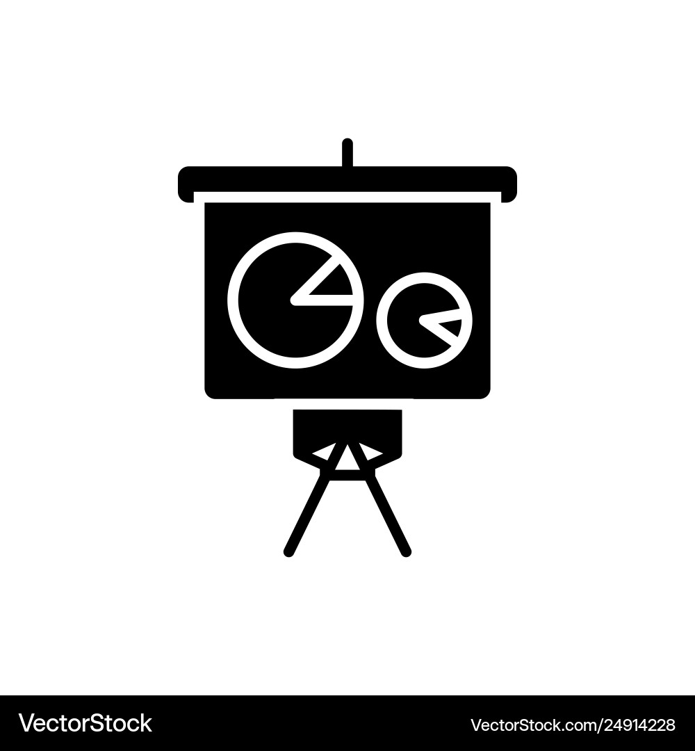 Web line icon flipchart and graph Vector Image