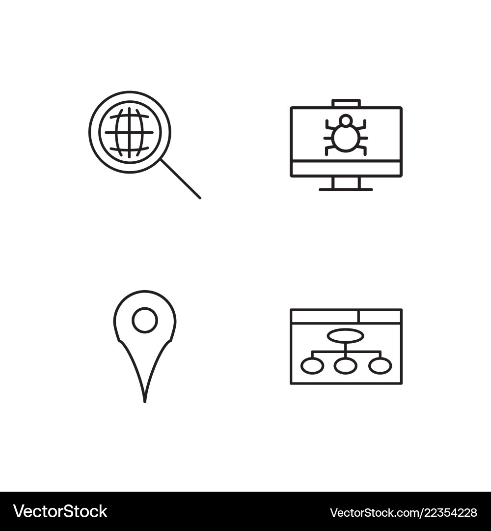 Web simple outlined icons set Web simple outlined icons set Vector Image