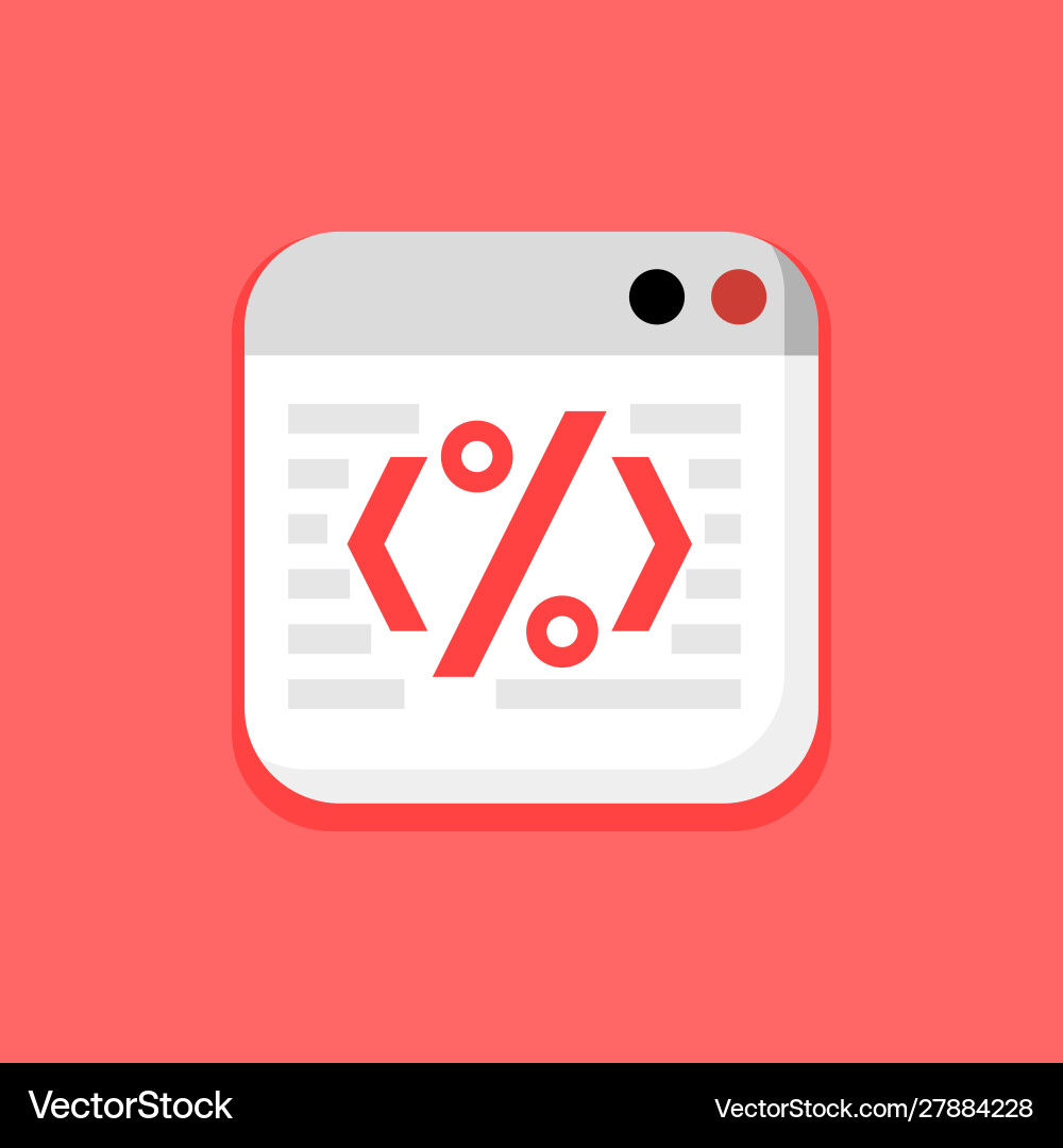 Website data scripts window in red icon can Website data scripts window in red icon can Vector Image