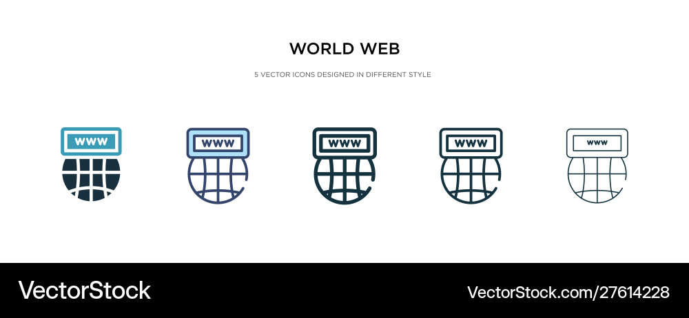 World web icon in different style two colored World web icon in different style two colored Vector Image