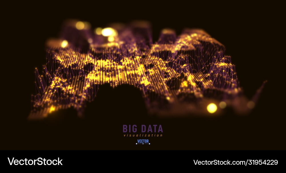 Abstract 3d big data visualization tangled Abstract 3d big data visualization tangled vector image