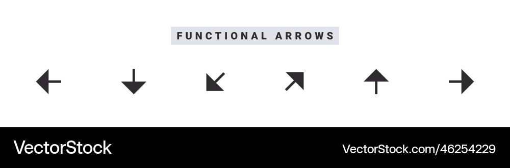 Arrows icons functional pointer or arrow Arrows icons functional pointer or arrow vector image