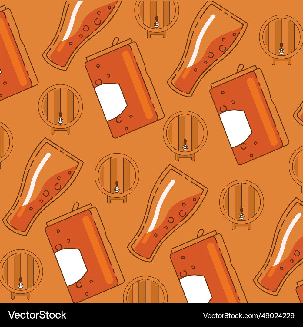 Beer seamless pattern background Vector Image