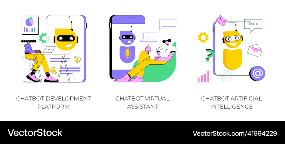 Chatbot programming abstract concept Chatbot programming abstract concept vector image