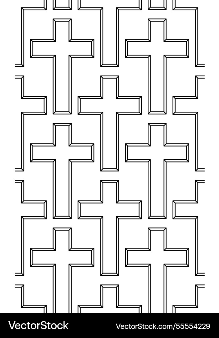 Christian contour cross pattern Vector Image