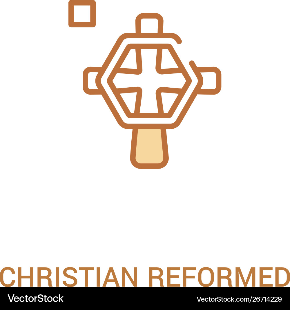 Christian reformed church concept 2 colored icon Christian reformed church concept 2 colored icon vector image