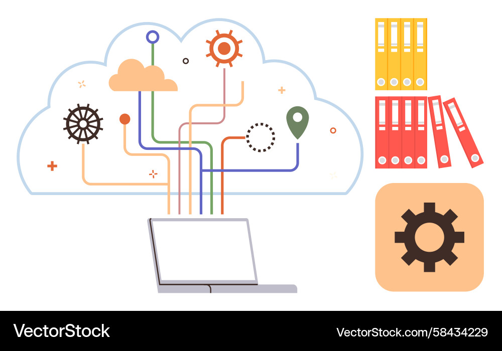 Cloud Data Integration & Systems Vector Image