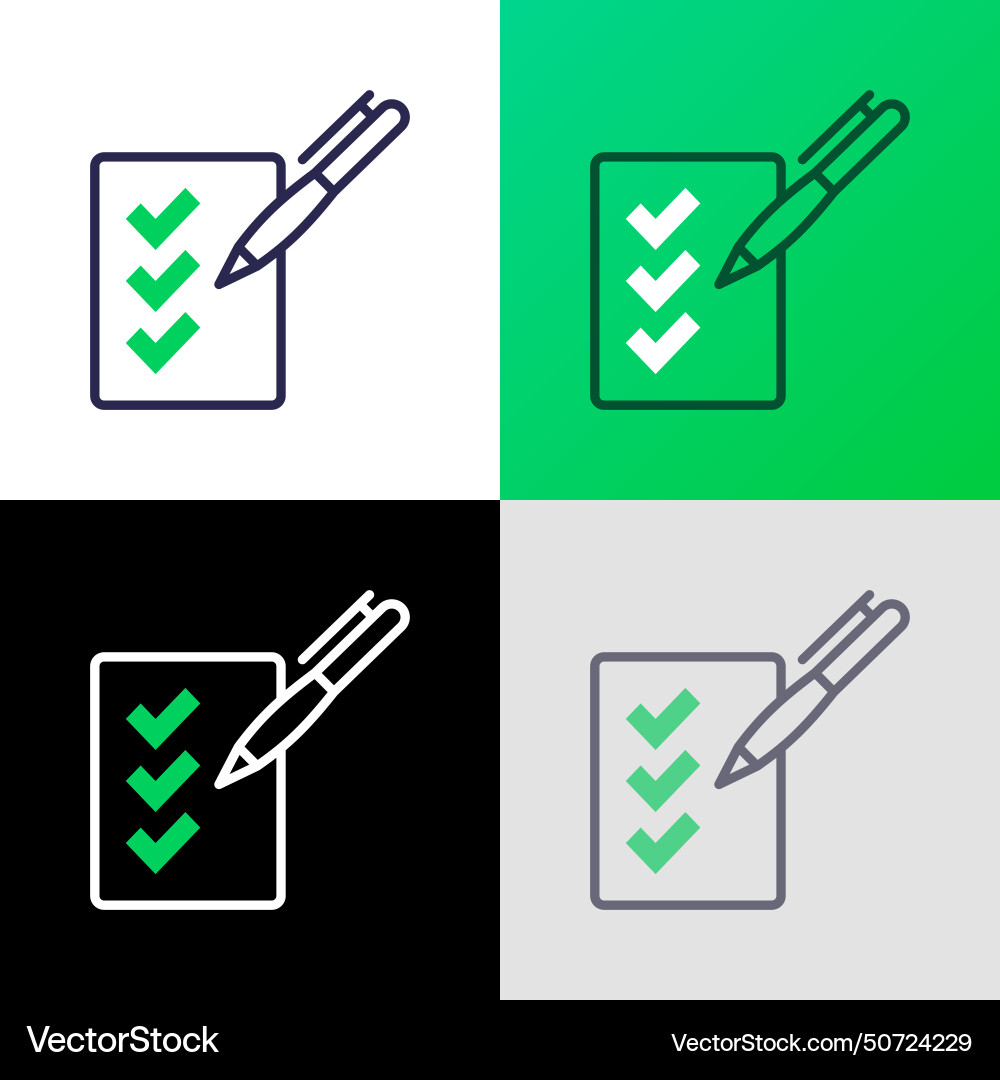 Document checked thin line icon paper sheet Document checked thin line icon paper sheet vector image