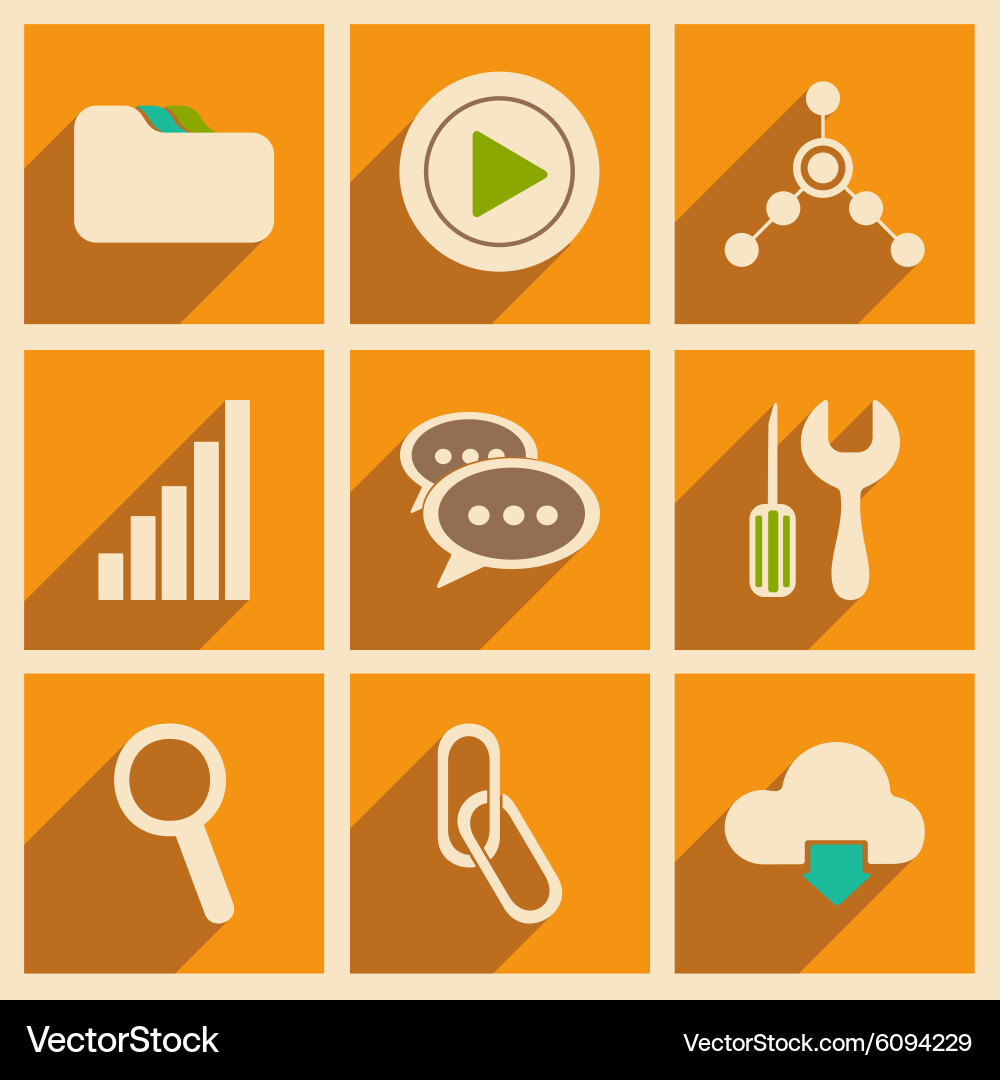 Flat with shadow concept and mobile application vector image