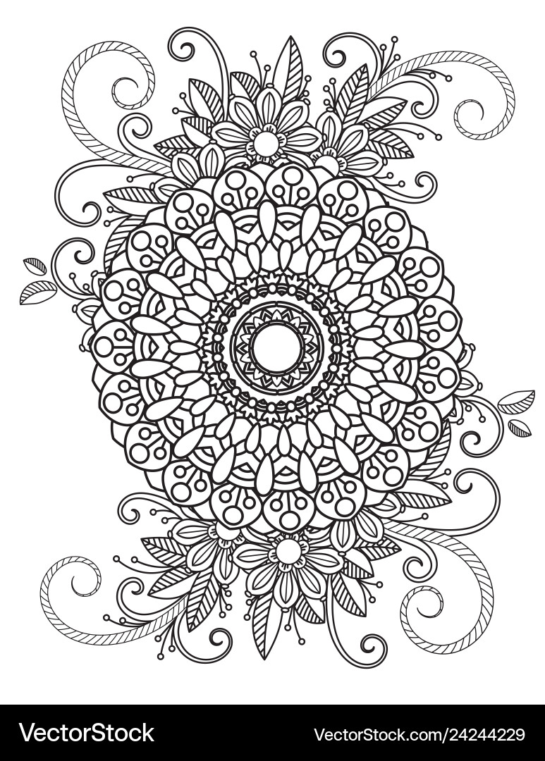 Floral mandala pattern Royalty Free Vector Image