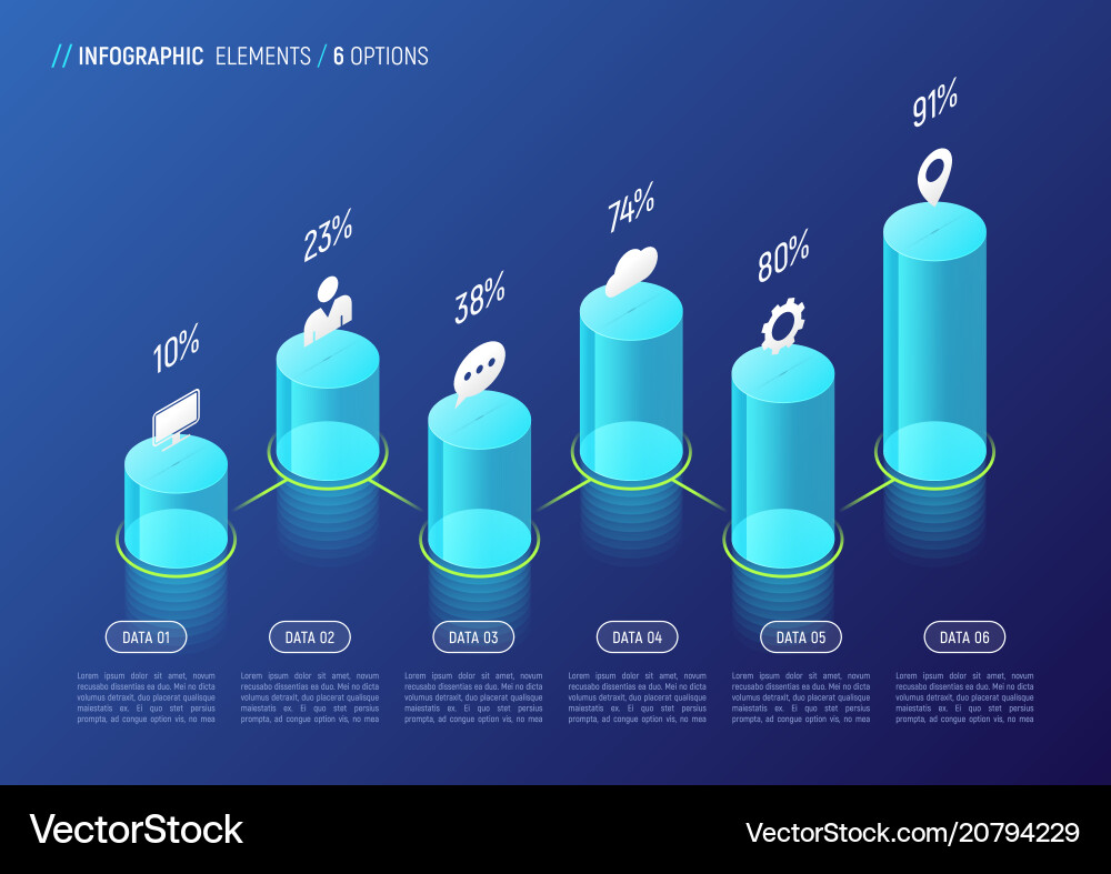 Isometric Data Chart Template Vector Image