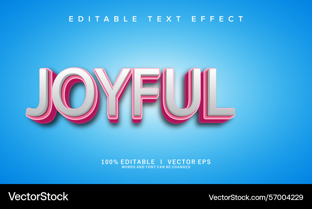 Joyful text effect with modern style design Joyful text effect with modern style design vector image