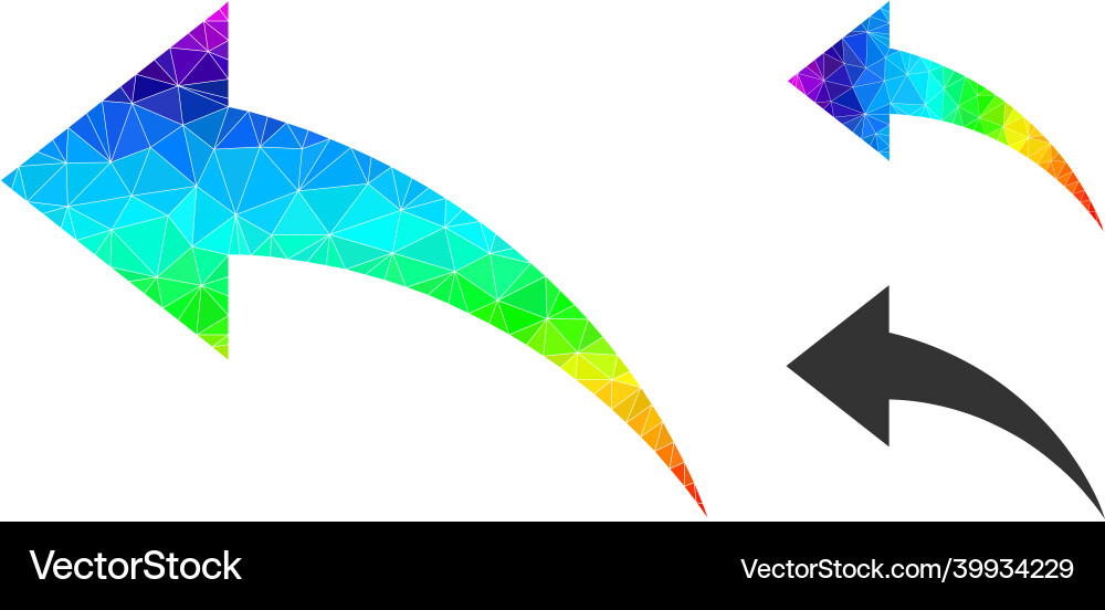 Lowpoly undo icon with spectrum gradient Lowpoly undo icon with spectrum gradient vector image