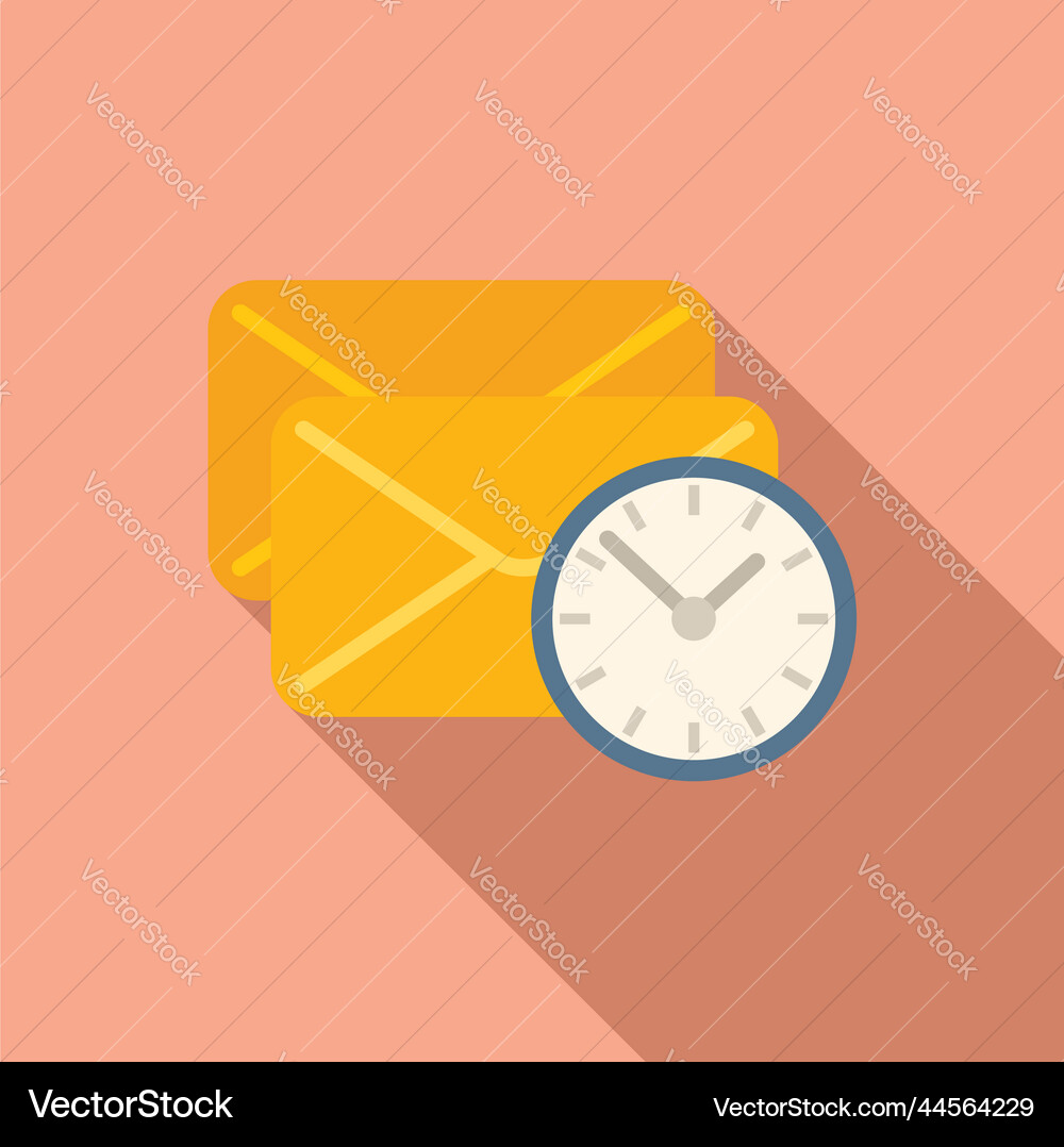 Mail time send icon flat clock project Mail time send icon flat clock project vector image