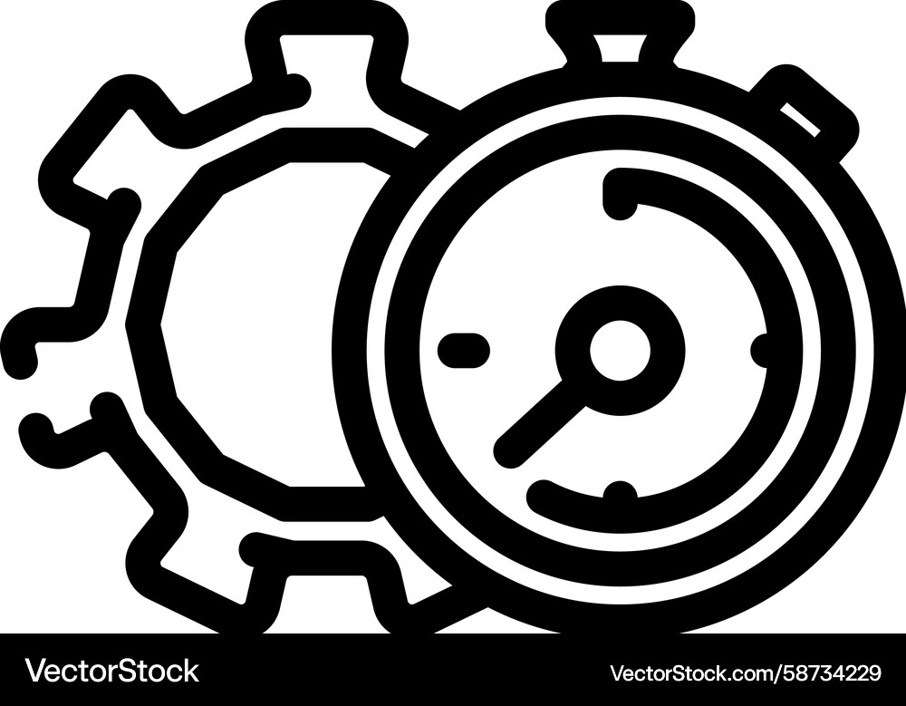 Quick Setup Line Icon - Ease of Use Vector Image