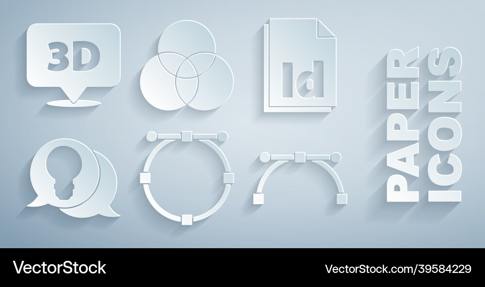 Set circle with bezier curve id file document Set circle with bezier curve id file document vector image