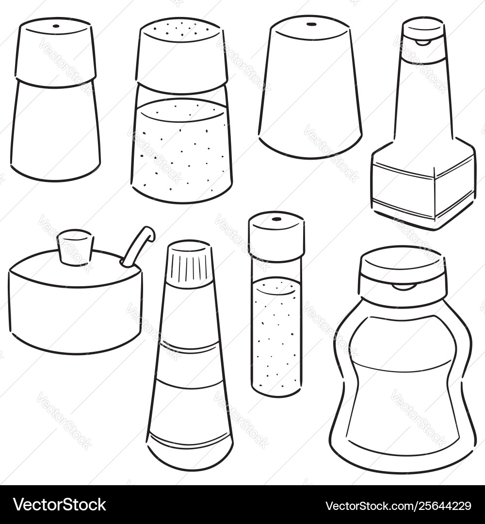Set condiment bottles Vector Image