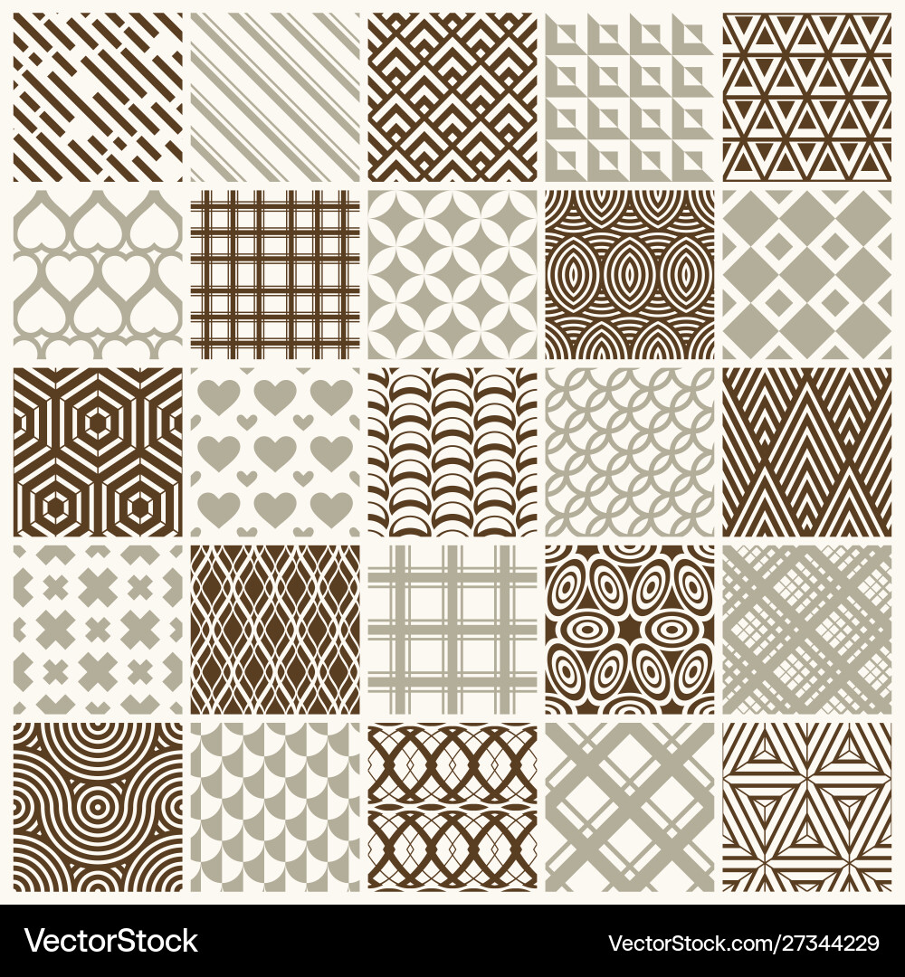 Set endless geometric patterns composed Set endless geometric patterns composed vector image