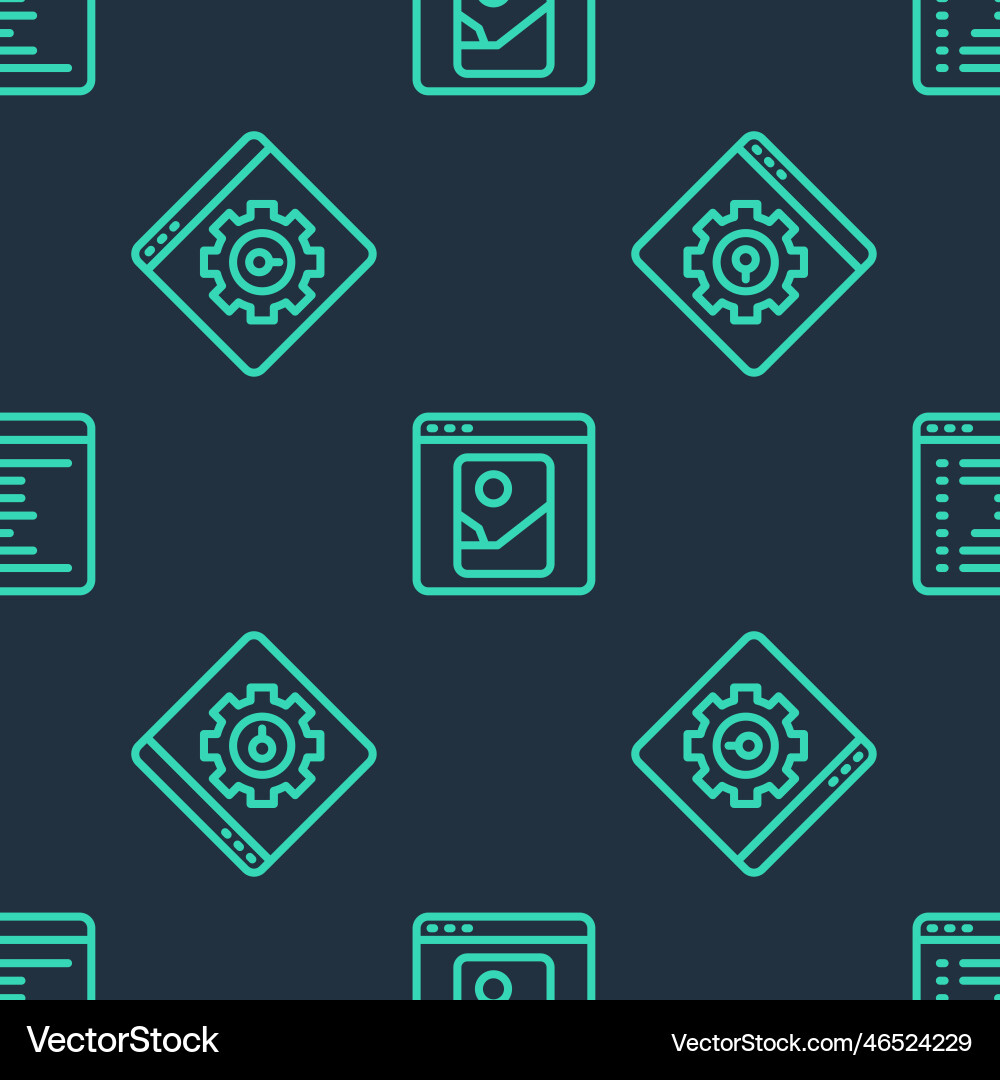 Set line photo retouching browser setting Set line photo retouching browser setting vector image