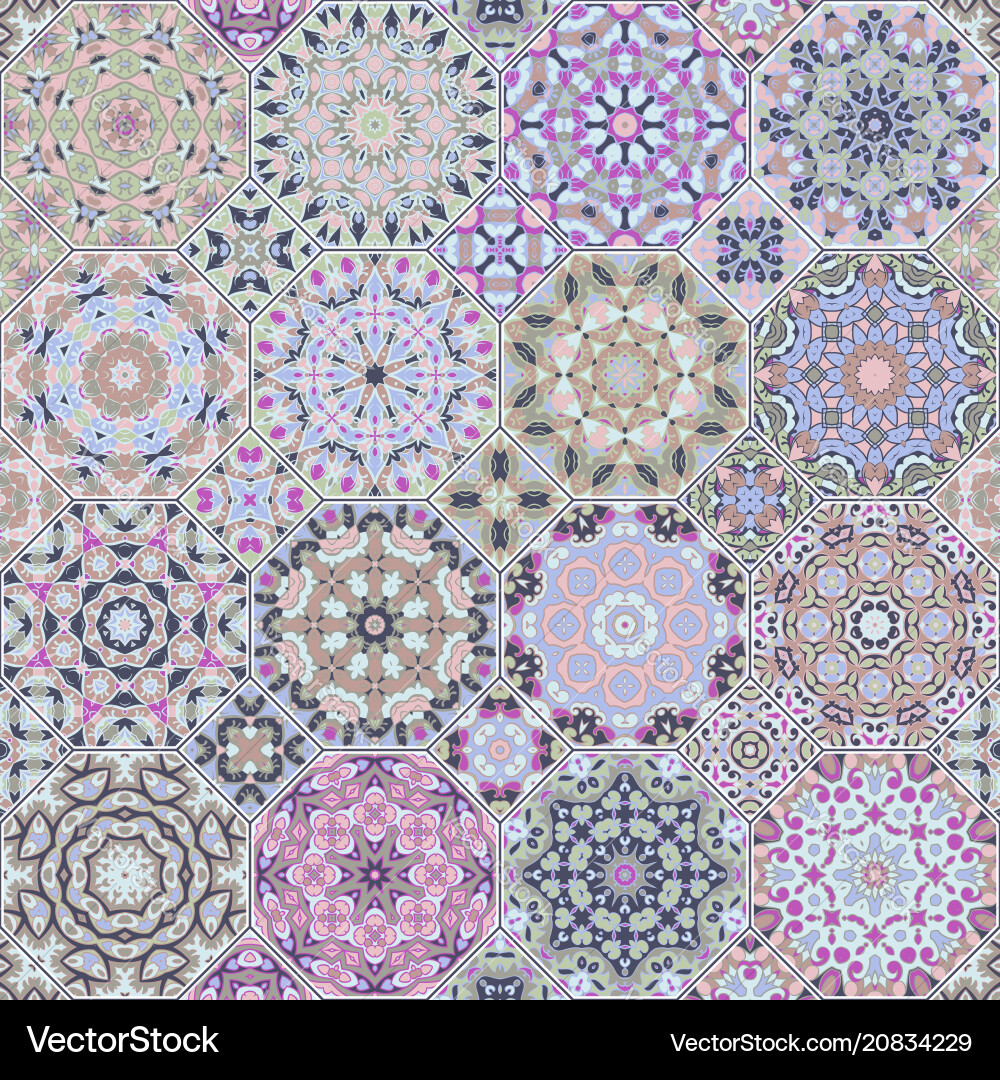 Set of octagonal and square patterns Set of octagonal and square patterns vector image