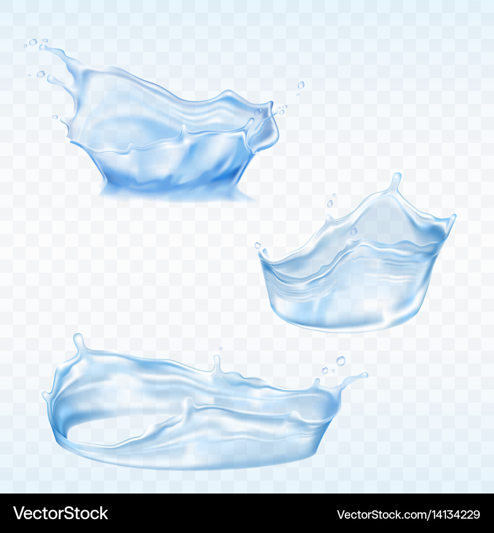 Set of water splashes Royalty Free Vector Image