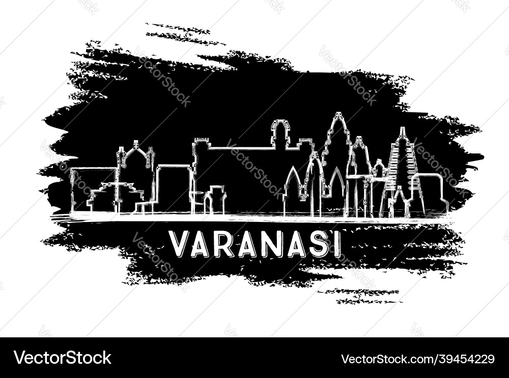 Varanasi india Stadt Skyline Silhouette Hand gezeichnet Varanasi india Stadt Skyline Silhouette Hand gezeichnet vektorbild