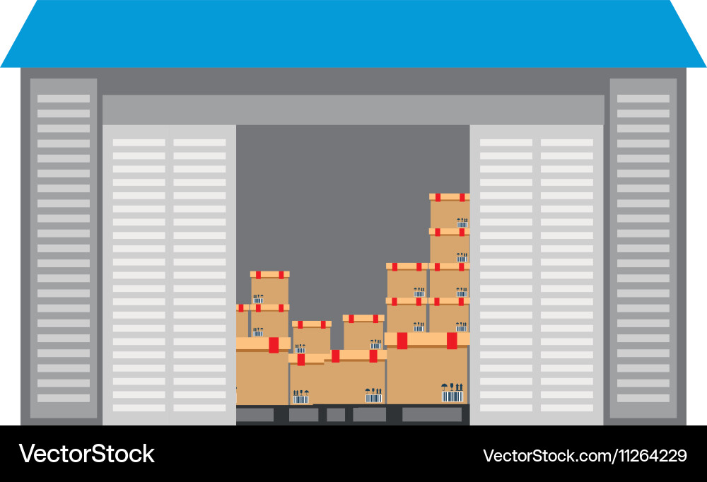Warehouse building logistic icon Vector Image