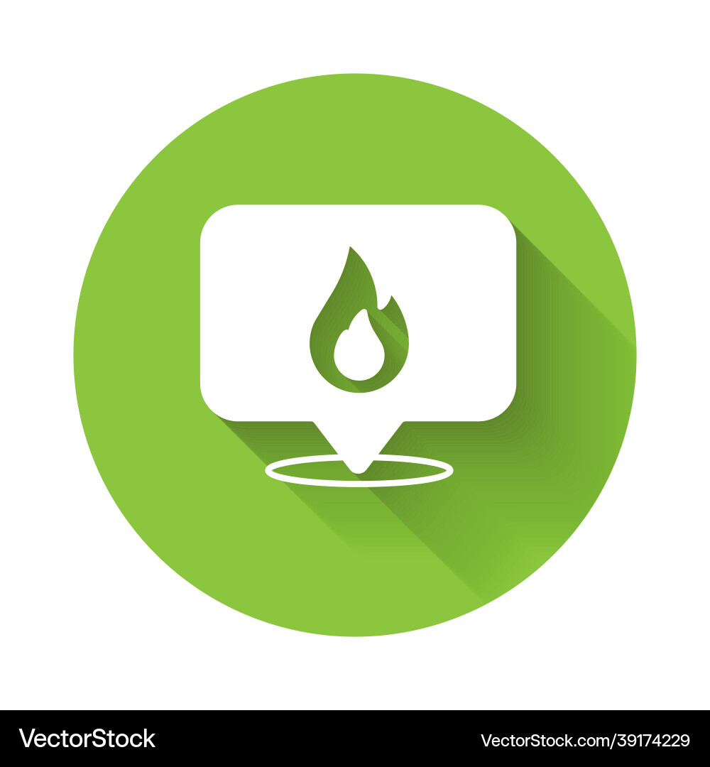 White map pointer with fire flame icon isolated White map pointer with fire flame icon isolated vector image