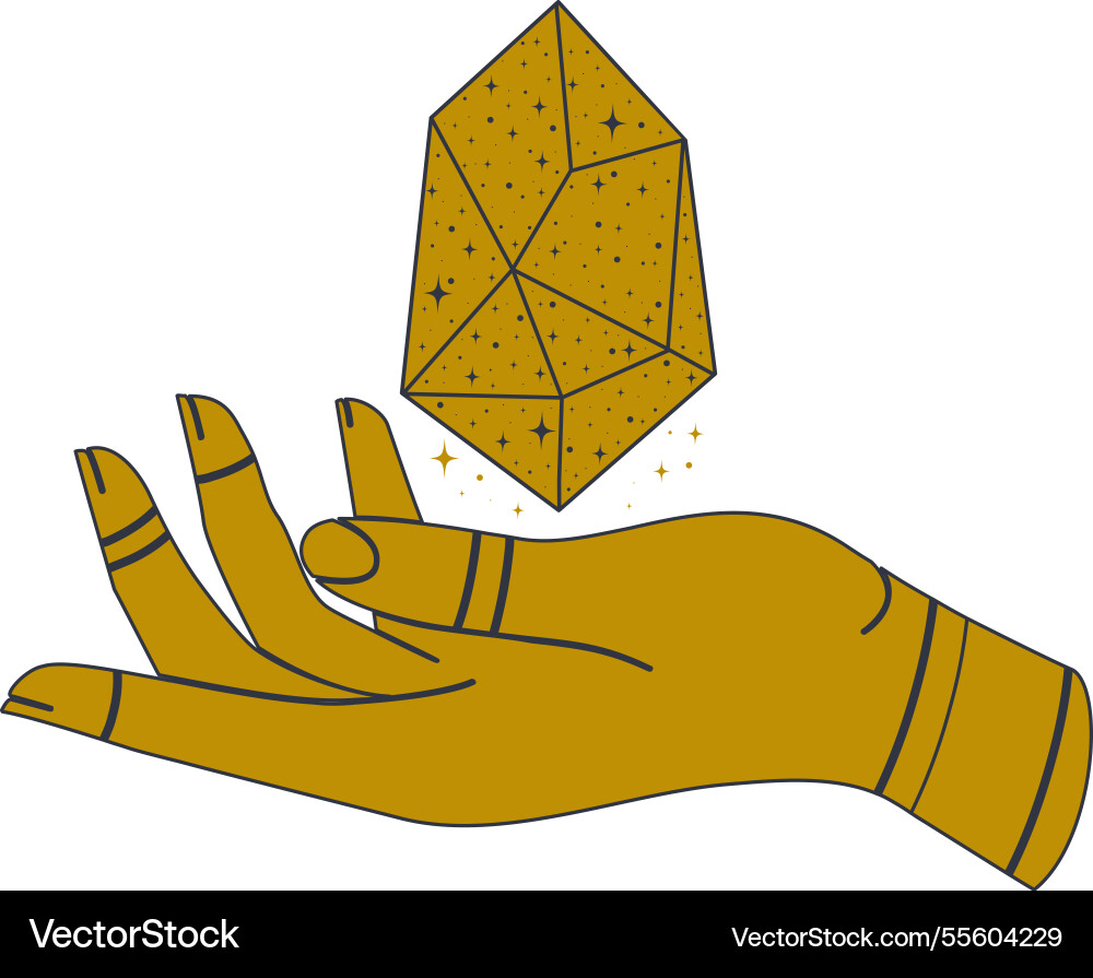 Witch hand sticker mystical crystal simple icon Witch hand sticker mystical crystal simple icon vector image