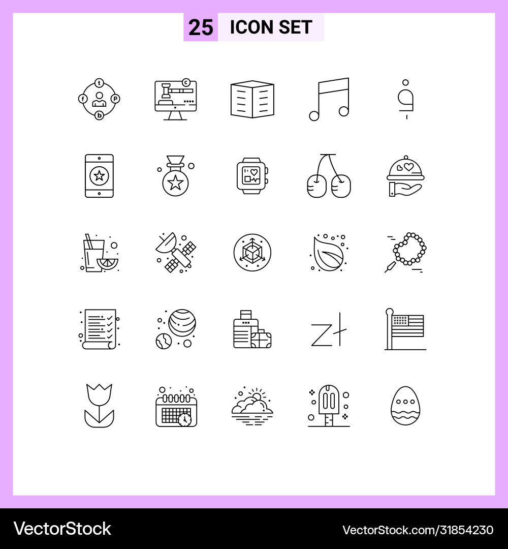 25 universal lines set for web and mobile Vector Image