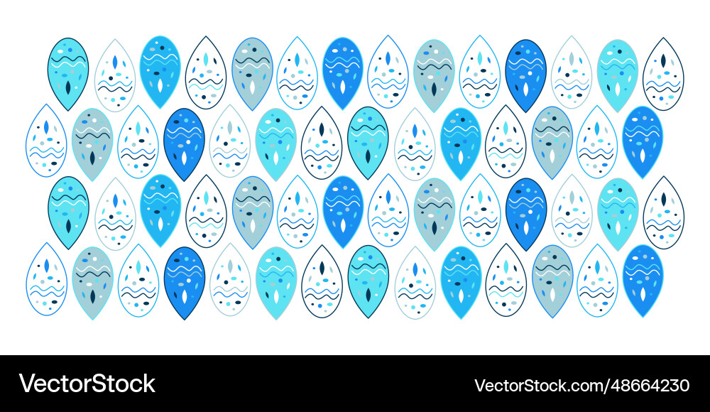 Abstract blobs ornament blue and white pattern vector image