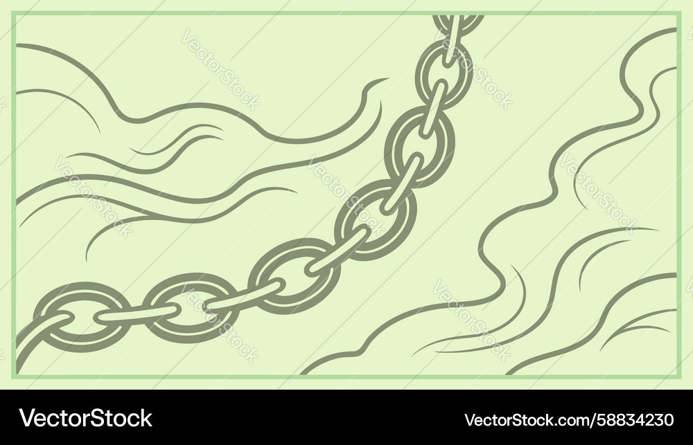 Abstract green background with wavy chain pattern Vector Image