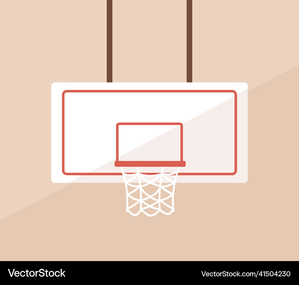 Basketball goal net on board front view of empty Vector Image