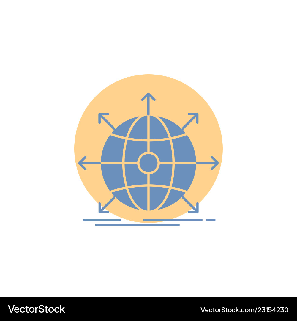 Business global international network web glyph Vector Image